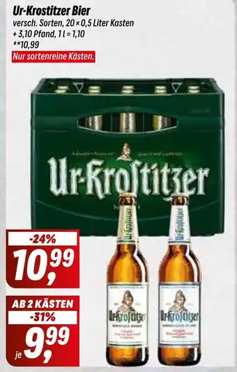 Simmel Ur-Krostitzer Bier versch. Sorten, 20x0,5 Liter Angebot