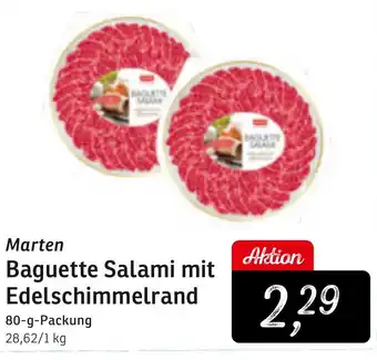 KONSUM Marten Baguette Salami mit Edelschimmelrand 80-g-Packung Angebot