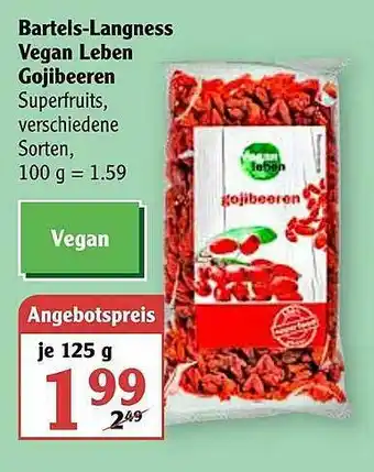 Globus Bartels-langnes Vegan Leben Gojibeeren Angebot