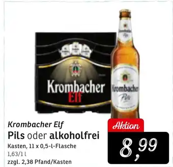 KONSUM Krombacher Elf Pils oder alkoholfrei 11*500ml Angebot