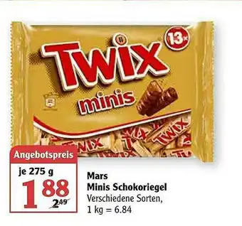 Globus Mars Minis Schokoriegel Angebot