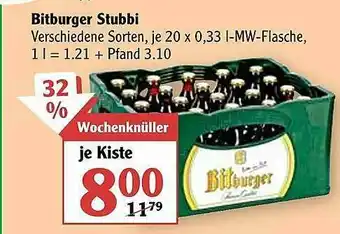 Globus Bitburger Stubbi Angebot