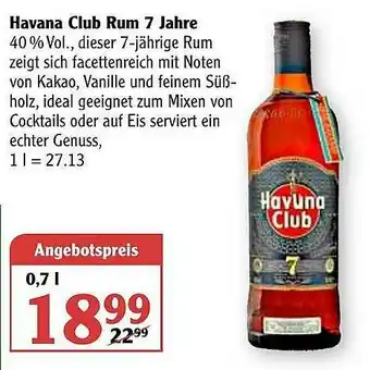 Globus Havana Club Rum 7 Jahre Angebot