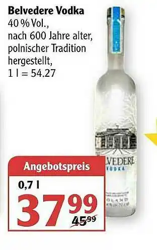 Globus Belvedere Vodka Angebot