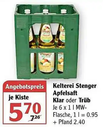 Globus Kelterei Stenger Apfelsaft Klar Oder Trüb Angebot