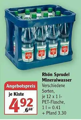 Globus Rhön Sprudel Mineralwasser Angebot