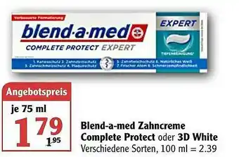 Globus Blend-a-med Zahncreme Complete Protect Oder 3d White Angebot