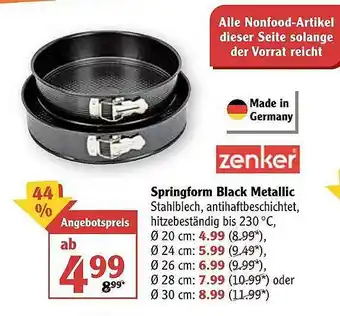 Globus Springform Black Metallic Zenker Angebot