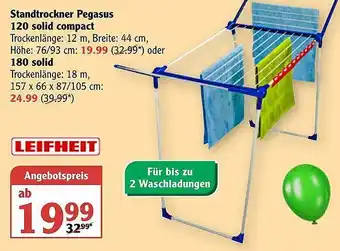 Globus Standtrockner Pegasus 120 Solid Compact Oder 180 Solid Leifheit Angebot