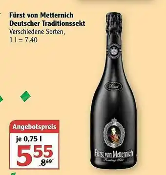 Globus Fürst Von Metternich Deutscher Traditionssekt Angebot