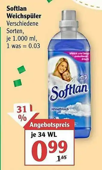 Globus Softlan Weichspüler Angebot