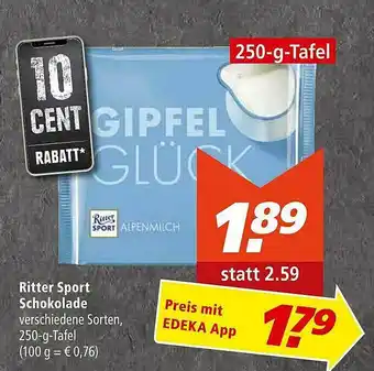 Marktkauf Ritter Sport Schokalade Angebot