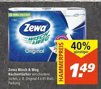 Marktkauf Zewa Wisch & Weg Küchentücher Angebot