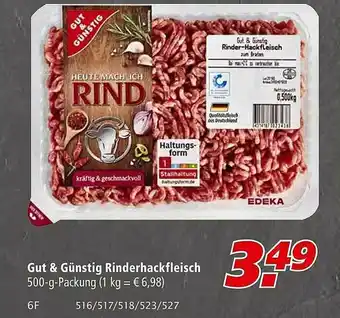 Marktkauf Gut & Günstig Rinderhackerfleisch Angebot