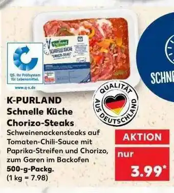 Kaufland K-purland Schnelle Küche Chorizo-steaks Angebot