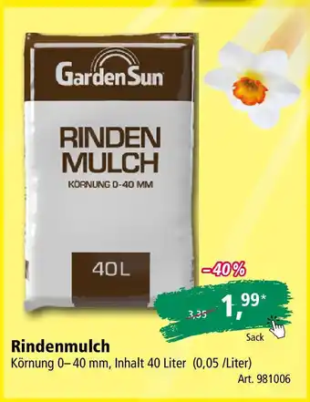 Holz Possling Garden Sun Rindenmulch 40L Angebot