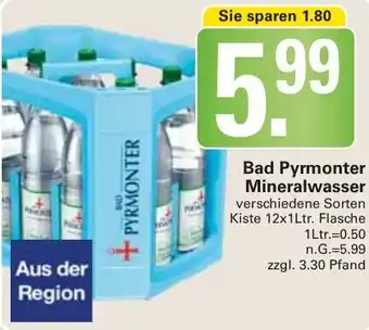 WEZ Bad Pyrmonter Mineralwasser Kiste 12x1Ltr. Flasche Angebot