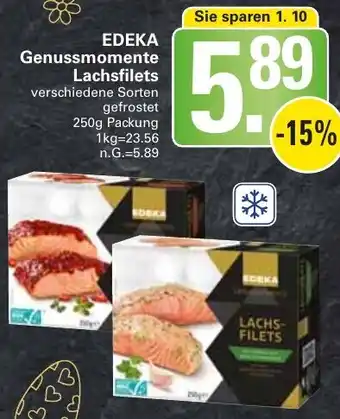 WEZ EDEKA Genussmomente Lachsfilets 250 g Packung Angebot