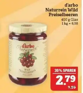 Marktkauf D'arbo Naturrein Wild Preiselbeeren Angebot