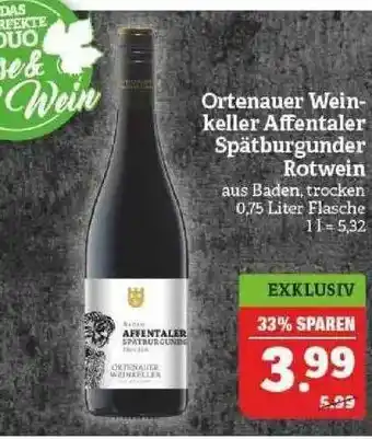 Marktkauf Ortenauer Wein Keller Affentaler Spätburgunder Rotwein Angebot