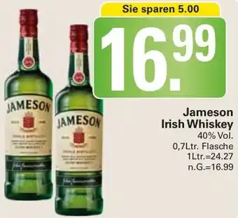 WEZ Jameson Irish Whiskey 0,7Ltr. Flasche Angebot