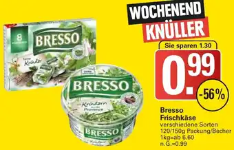 WEZ Bresso Frischkäse 120/150g Packung/Becher Angebot