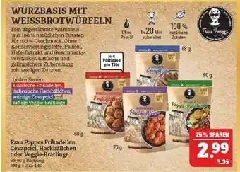 Marktkauf Frau Poppes Frikadellen Cevapcici, Hackbällchen Oder Veggie Bratlinge Angebot