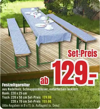 B1 Discount Baumarkt Festzeltgarnitur Angebot