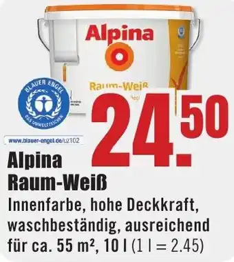 B1 Discount Baumarkt Alpina Raum-Weiß 10 L Angebot