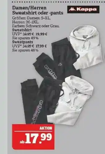 Marktkauf Kappa Damen-herren Sweatshirt Oder Pants Angebot