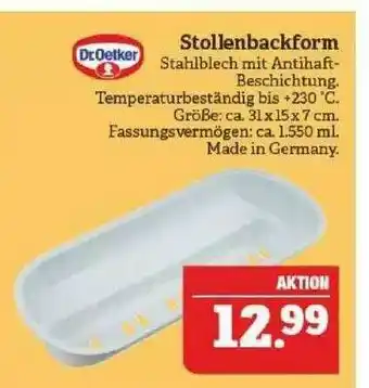 Marktkauf Dr. Oetker Stollenbackform Angebot