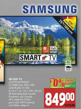 Marktkauf Samsung 4k-uhd Tv Gu75tu6979uxzg Angebot