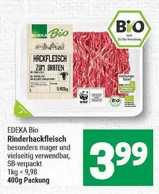 Marktkauf Edeka Bio Rinderhackfleisch Angebot