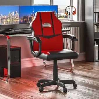 ManoMano Home Discount - Comet Gaming Chair Bürostuhl Kunstleder Computertisch Recliner Drehsitz, Rot & Schwarz Angebot