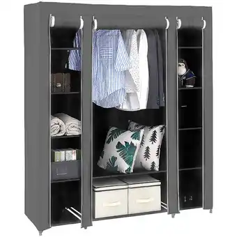 ManoMano Kleiderschrank Stoffschrank Faltschrank 17213443cm Wäscheschrank Garderobe grau Angebot