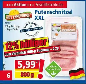 Norma Gut Langenhof Putenschnitzel XXL Angebot