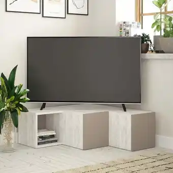 ManoMano Compact Tv-Schrank - Altweiß+Helles Mokka - Perlweiß Angebot