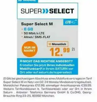 Saturn Super Select M Angebot