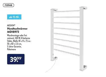 Aldi Nord Medion Handtuchwärmer Md18972 Angebot