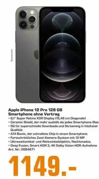 Saturn Apple Iphone 12 Pro Smartphone Ohne Vertrag Angebot