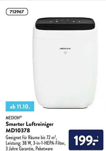 Aldi Nord Medion Smarter Luftreiniger Md10378 Angebot