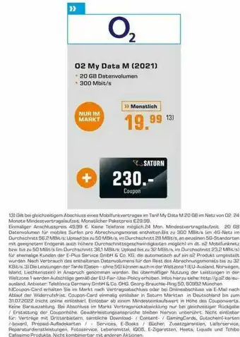 Saturn O2 My Data M (2021) Angebot