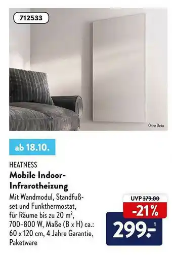 Aldi Nord Heatness Mobile Indoor-infrarotheizung Angebot