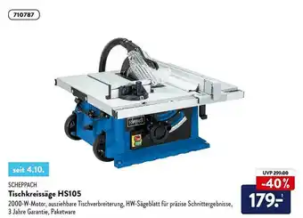 Aldi Nord Scheppach Tischkreissäge Hs105 Angebot