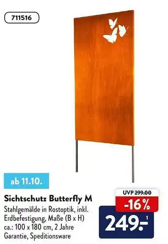 Aldi Nord Sichtschutz Butterfly M Angebot