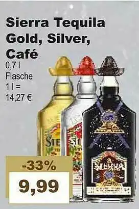 Bilgro Sierra Tequila Gold Silver Café Angebot