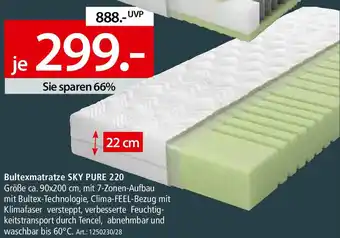 Zurbrüggen Schlaraffia Bultexmatratze SKY PURE 220 Angebot