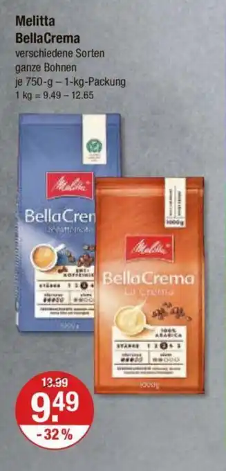 V Markt Melitta BellaCrema je 750-g-1-kg-Packung Angebot