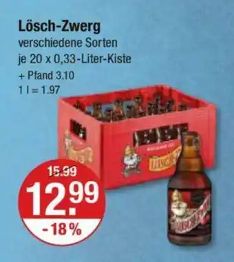 V Markt Lösch-Zwerg verschiedene Sorten je 20 x 0,33-Liter-Kiste Angebot