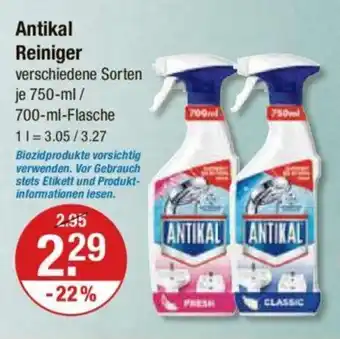 V Markt Antikal Reiniger verschiedene Sorten je 750-ml/ 700-ml-Flasche Angebot